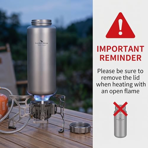 Titanium Water Bottle 35.5oz Leakproof Hydration Flask for Camping Hiking