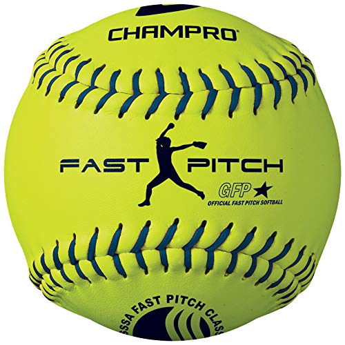 Champro 12" USSSA Approved Synthetic Fastpitch Softballs - Optic Yellow, 12 Pack