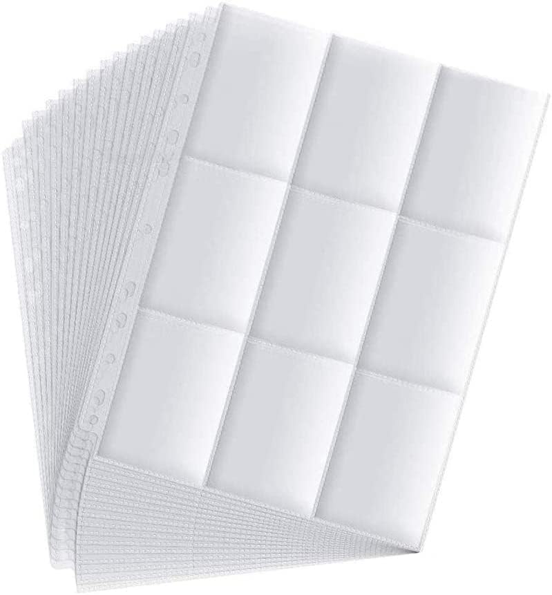 Skiennix 2700 Pockets Trading Card Sleeves - Double-Sided 9-Pocket Protectors | 150-Pack for Standard Size Cards