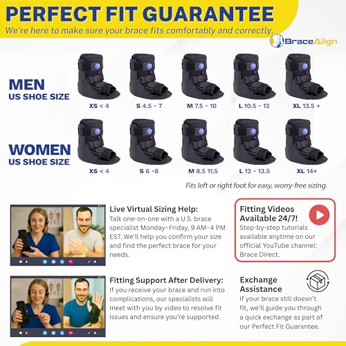 Brace Direct Short Air CAM Walker Boot M for Ankle Sprains & Foot Injury