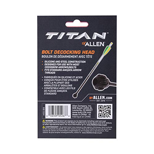 Allen Company Titan Crossbow Bolt De-Cocking Head, Standard Arrow Threads, Black