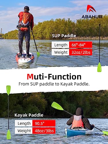 Abahub 4-Piece Adjustable SUP & Kayak Paddle Set - Green