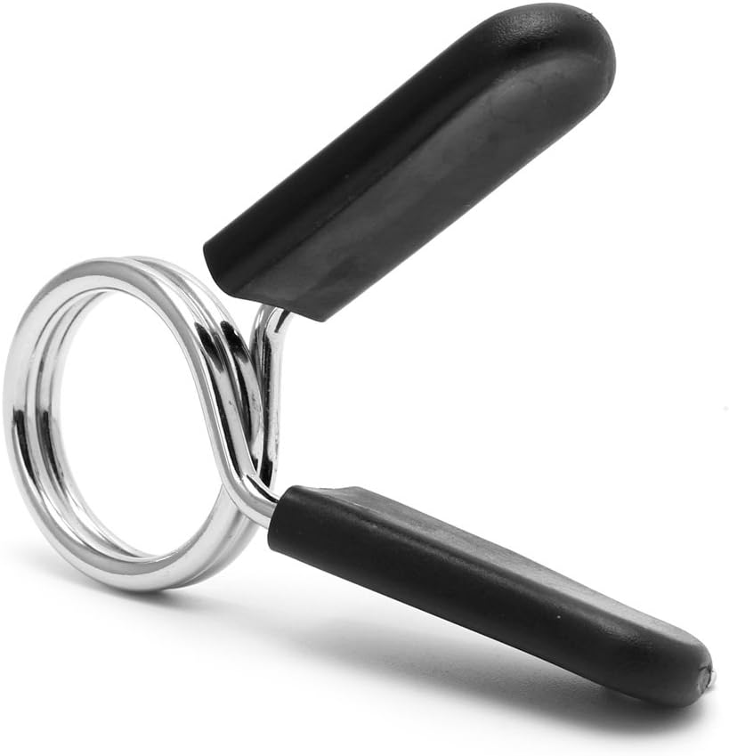 Tegongse Barbell Clamps - 2 Pcs Spring Lock Collar Clips for 30mm Weight Lifting Bars