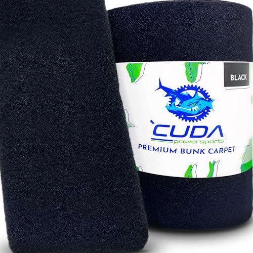 Cuda 18in x 25ft Boat Trailer Bunk Carpet - Marine Grade Waterproof Black