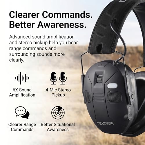 Black Bluetooth Electronic Shooting Ear Protection with Gel Cushions
