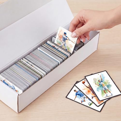 14.2x3.8x2.9 Inch 10 Pack All White Trading Card Storage Boxes - Holds 400 Cards