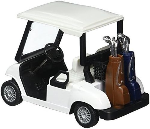 KiNSFUN Golf Cart Die Cast Metal Model - 4½" Pullback Action Toy for Kids and Collectors