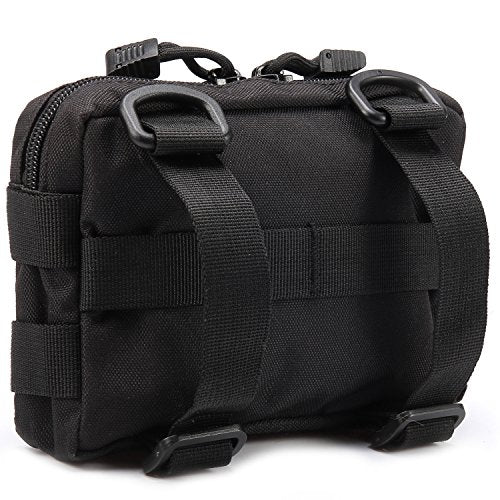 2 Pack Tactical Water-Resistant Utility Pouches - Black & Black