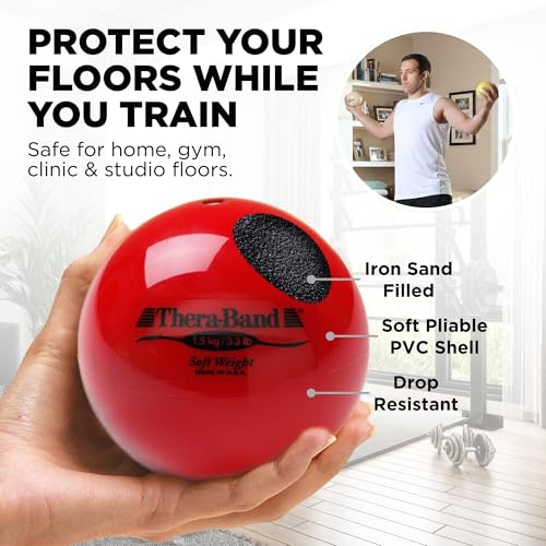 Theraband Soft Weighted Exercise Ball 3.3 Lb - Red