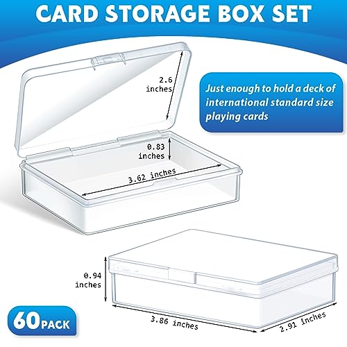 Vicenpal 60 Pcs Clear Playing Card Storage Boxes with Raised Snap - Compact & Durable