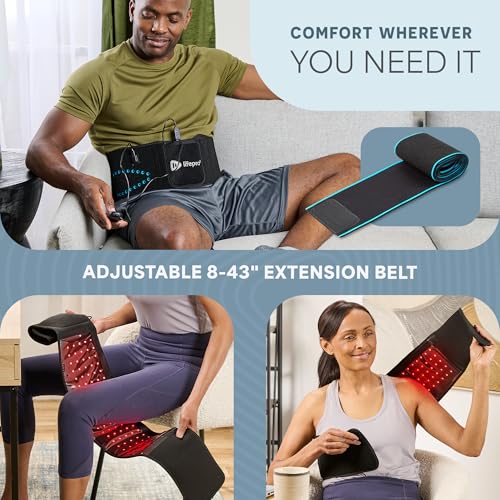 Corded Red Light Therapy Belt with Pulse Modes & Vibration - Black