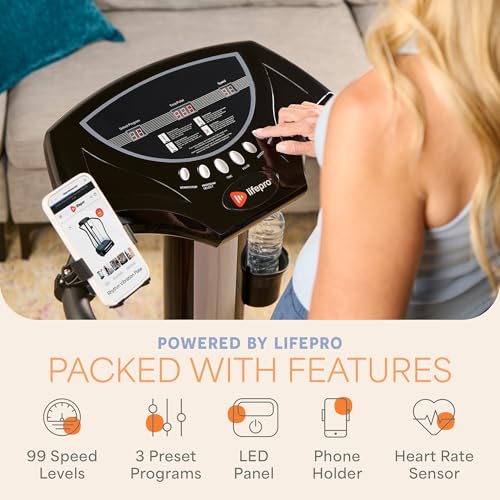 Lifepro Rhythm Full-Body Vibration Exercise Machine with 99 Speed Levels & Handrails