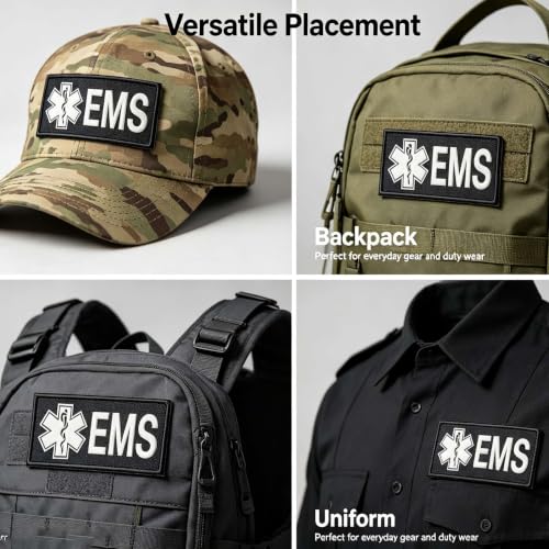 Emergency Medical Services Reflective Morale Patch Badge for Tactical Gear