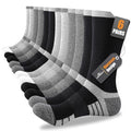 Men's Cotton Work Boot Socks 6 Pairs - Black, White, Grey, Size 9-12
