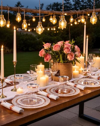 Ciaell 350 Piece Rose Gold Plastic Plates Party Set for Weddings & Events