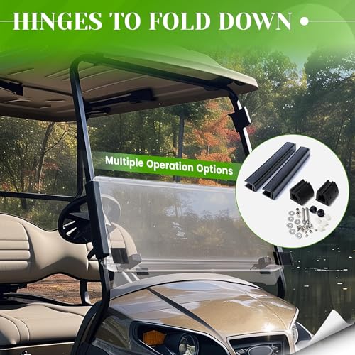 HECASA Tinted Windshield Compatible with 1994-2014 EZGO TXT & Medalist Golf Carts