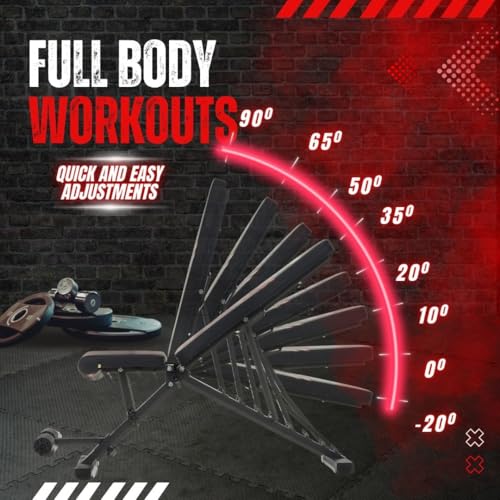 Adjustable Weight Bench - Heavy-Duty Foldable Gym Workout Equipment