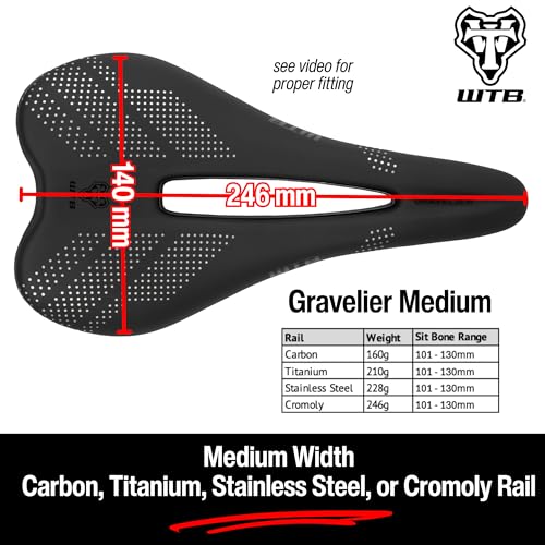 WTB Gravelier Titanium Bike Saddle - Endurance Gravel & Mountain Cycling Seat