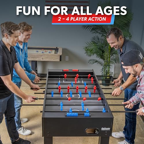 Black 54 Inch Full Size Foosball Table for Adults - Modern Game Room Sports
