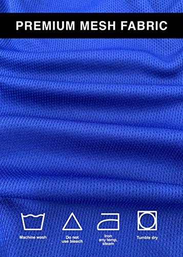 X-Large Mens Basketball Shorts with Pockets - Black, Red, Silver & Royal 4 Pack