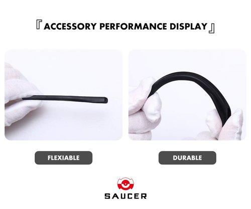 SAUCER Replacement Nose Pieces Pads & Earsocks Temple Sleeve Rubber Kit for Oakley M Frame Heater | Hybrid | Strike | Sweep Sunglass - Black