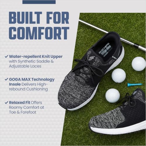 Men's Max 2 Rover Slip-In Golf Shoes - Black & White, Size 12