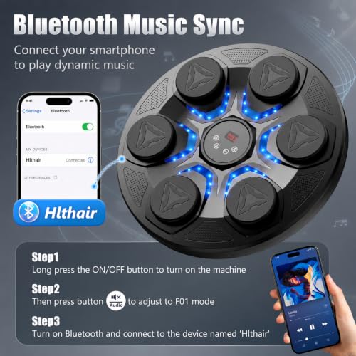 Music Boxing Machine with Gloves - Black - Kids & Adults Fitness Equipment