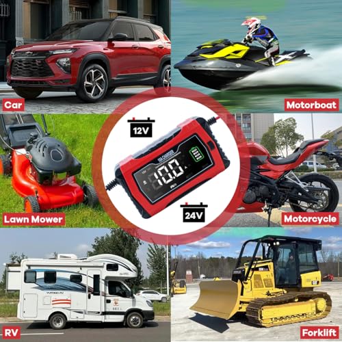 Smart Battery Charger 10A 12V & 24V with Repair Function - Lithium & Lead Acid