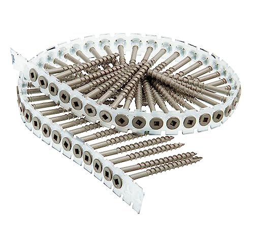 Senco #8x2.5 Inch Exterior Wood Screws Collated Deck & Fencing Fasteners 800 Pack