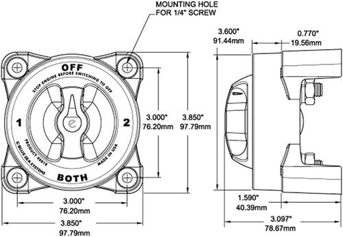 Blue Sea Systems 3000 HD-Series Heavy-Duty On-Off Battery Switch - Durable Grey Design