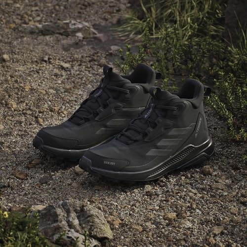 adidas Men's Terrex Anylander Mid Rain.RDY Hiking Shoes - Black/Black/Grey, 11