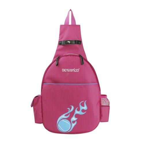 Klau Nylon Tennis Badminton Racquet Backpack Tennis Racket Case Outdoor Sports Bag Rose Red for Tennis Beginners