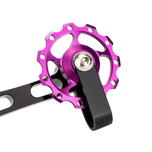 JIANWEI Bike Chain Tensioner, Bike Chain Guide Bike Protector, Aluminum Alloy Bicycle Single Speed Adjuster Converter for MTB Road Racing Bike(Black)
