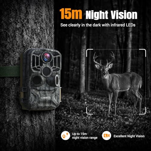DEATTI 4K Trail Camera with Night Vision, WiFi & Bluetooth, 48MP Wildlife Camera