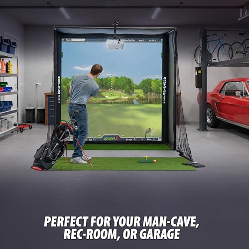 Golf Simulator Enclosure 11 x 8'4 x 5 ft Impact Screen Projector Mount Indoor Practice