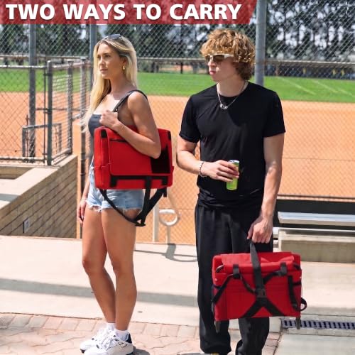 Besunbar Red Stadium Bleacher Seats 2 Pack with Back Support & Cup Holder
