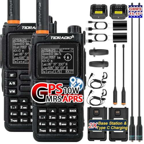 2Pack Handheld GMRS Radio with GPS APRS NOAA Long Range Walkie Talkies