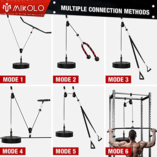 Mikolo Weight Lifting Pulley System for Full Body Home Gym, Adjustable Cable & Attachments