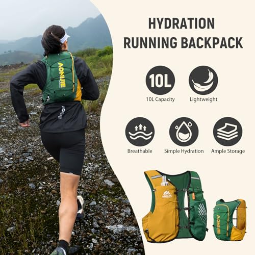AONIJIE Large Men Women Running Hydration Vest with 500ml Soft Flask