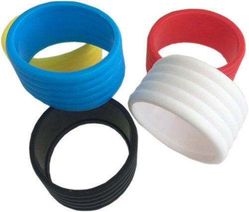 Juroicessry 5Pcs Red Racket Handle Rubber Ring Stretchy Tennis Racquet Band Overgrips Racquetball Equipment
