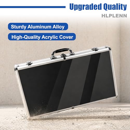 Silver Large Card Display Case 33x22 Aluminum Lockable Trade Show Jewelry Sports Card Holder with Handle