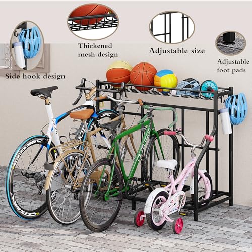 YIZAIJIA 4 Bike Stand Garage Bike Rack Storage Organizer Adjustable Space Saver