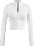 Soly Hux Women's Athletic Jacket - Full Zip Long Sleeve Crop Top for Yoga & Running | Stylish Activewear