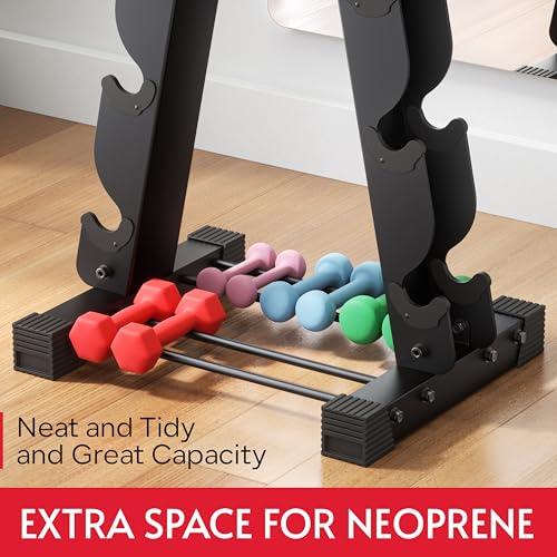 6-Tier Dumbbell Rack for Peloton Weights & Square Dumbbells - Heavy Duty Storage
