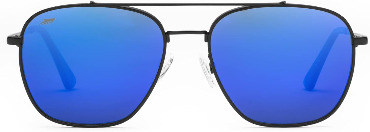 Pilotfish Polarized Aviator Sunglasses - Stainless Steel Frame | UV400 Anti-Reflective Lenses