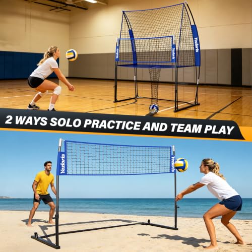 11x8FT Volleyball Net with Height Adjustment & 2-in-1 Training Mode