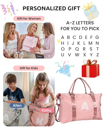 Vogewood Graduation Gifts-Birthday Gifts for Girl 8 9 10 11 12 13 14 15 16 Year Old, Granddaughter Gift, Travel Duffel Bag, Kids Weekender Bag,Daughter Gift Teen Girl Gifts Trendy Stuff (Letter K)