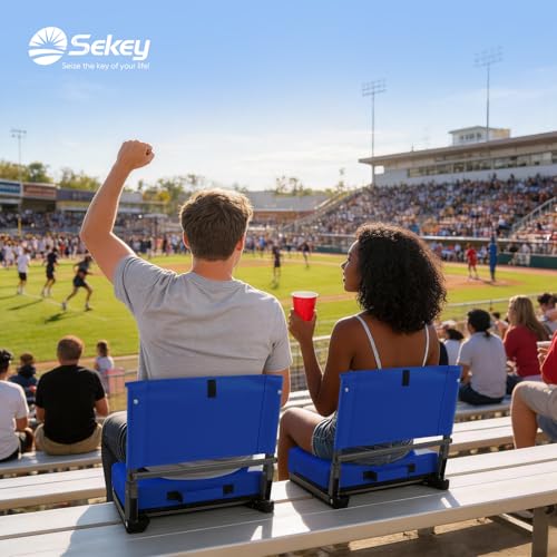Stadium Bleacher Seat with Back Support and 3.2-Inch Foam Cushion