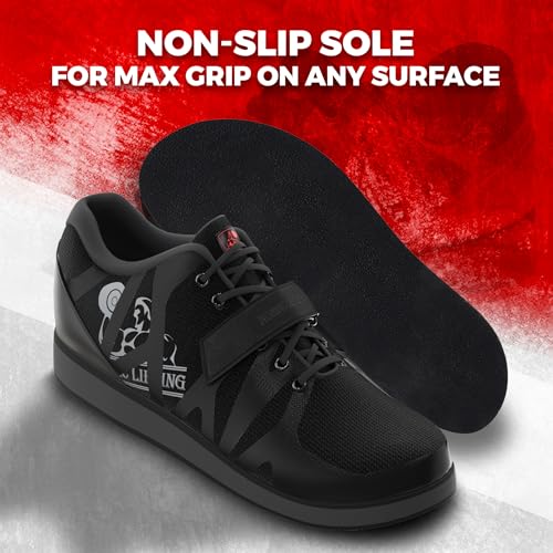 Men's 8.5 Women / 7 Men Deadlift Shoes for Powerlifting Black - Nordic Lifting MEGIN