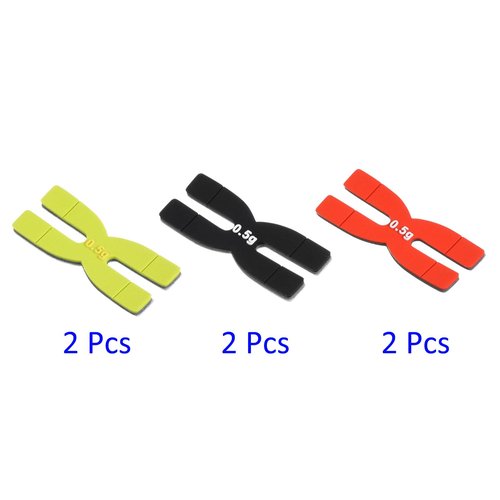 M METERXITY 6 Pack Racket Weight Balance Strips - Tennis Badminton Racquet Balance Strips Tape Bar Weighted Tapes, Apply to Racquet/Sports (0.5g, 3 Colors)